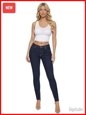 Butt Lifting Mid Rise Skinny Jeans Super Comfy Stretch Denim